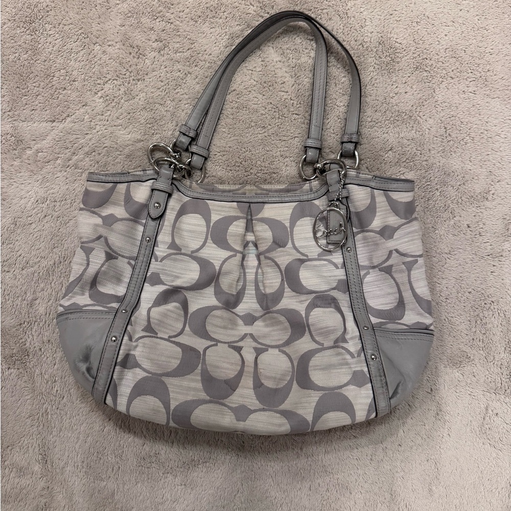 Coach Gray Signature C Shoulder Tote